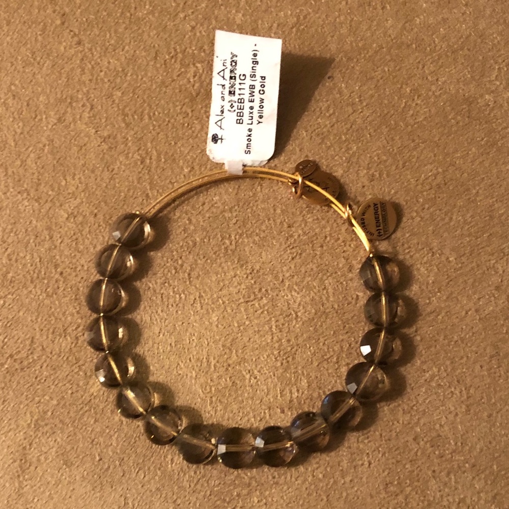 NWT Alex and Ani Smoke Luxe Bead Bangle - Picture 2 of 3